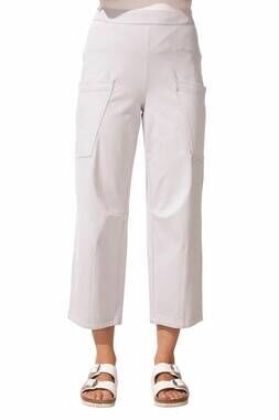 NEW ESCAPE comfort knit denim darted flood jean in white